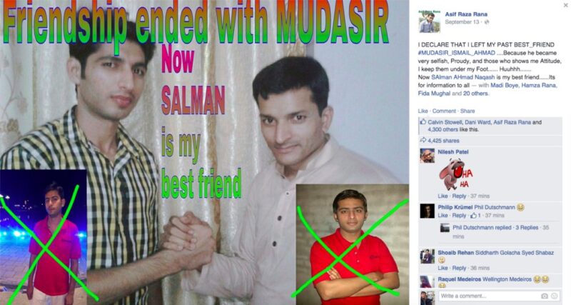 Friendship with Mudasir is over. Now Salman is my best friend.